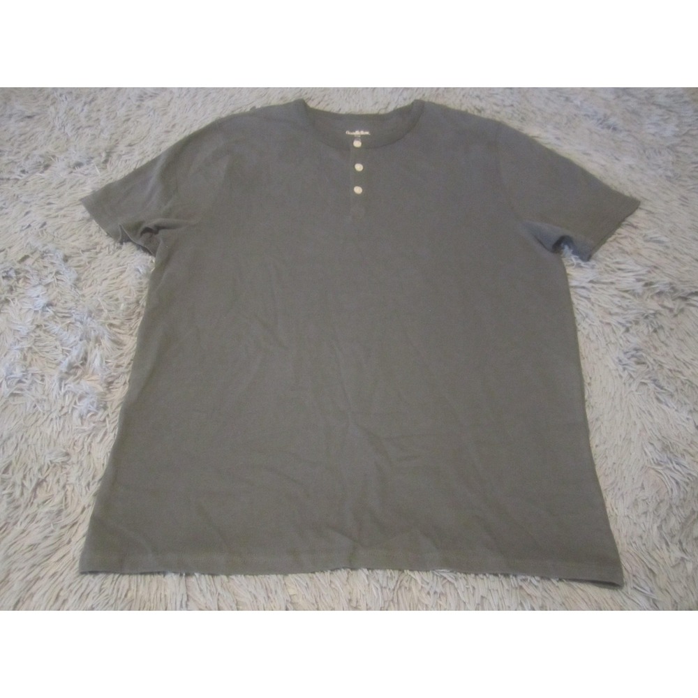 Goodfellow & Co Shirt Mens Large Gray Short Sleeve Henley Tee Cotton Casual